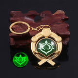 Genshin Impact Double-sided Glass Luminous Keychain