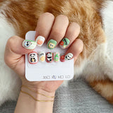 Cute panda wears handmade dopamine cartoon nail stickers