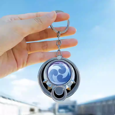 Genshin Impact Song of the Welkin Moon Nod-Krai Moon Wheel Vision Collection Cosplay Keychain Pyro Hydro Dendro Electro Anemo Cryo Geo