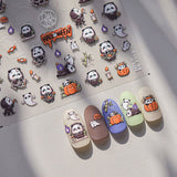 Whimsical Halloween Nail Art: Panda, Pumpkin, and Playful Charm