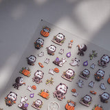 Whimsical Halloween Nail Art: Panda, Pumpkin, and Playful Charm