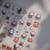 Whimsical Halloween Nail Art: Panda, Pumpkin, and Playful Charm