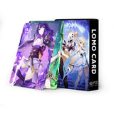 60PCS Genshin Impact Flashcards - Laser & LOMO Cards: Raiden Shogun, Ayaka Kamisato 60-Pack