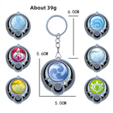 Genshin Impact Song of the Welkin Moon Nod-Krai Moon Wheel Vision Collection Cosplay Keychain Pyro Hydro Dendro Electro Anemo Cryo Geo
