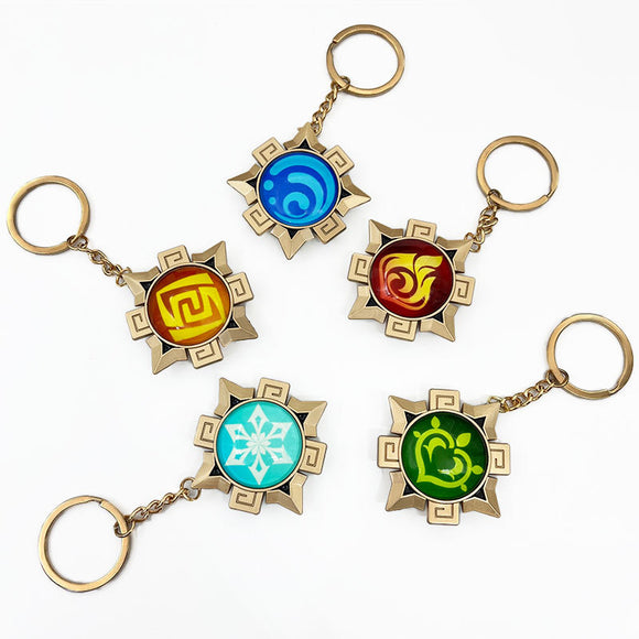 TopLucky Genshin Impact Portachiavi Luminoso Al Buio – Ciondolo Vision Cryo Di Liyue In Lega E Vetro, Accessorio Cosplay Per Fan (Giallo, Taglia M)