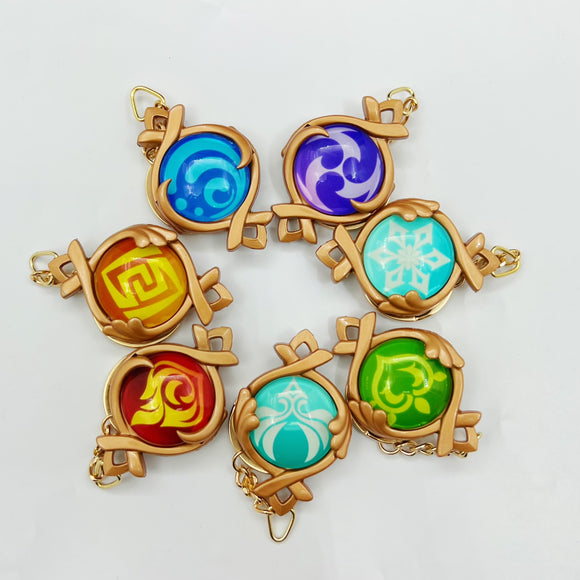 Fontaine Element Eye of God Genshin Impact Vision Collection Cosplay Keychain Pyro Hydro Dendro Electro Anemo Cryo Geo Visions