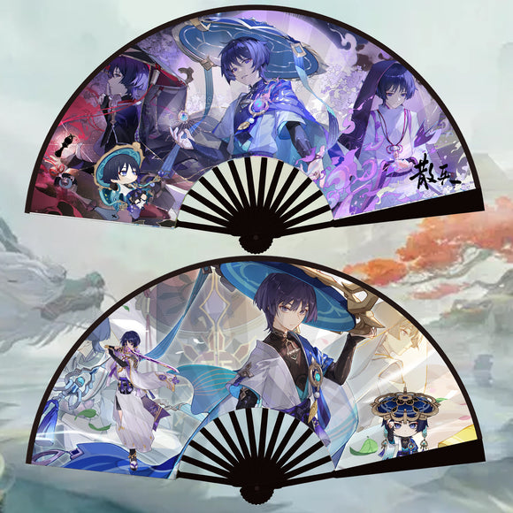 Genshin Impact Folding Hand Fans: A Must-Have for Cosplay Collectors Furina,Nahida, Wanderer,Ayaka