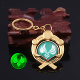 Genshin Impact Double-sided Glass Luminous Keychain