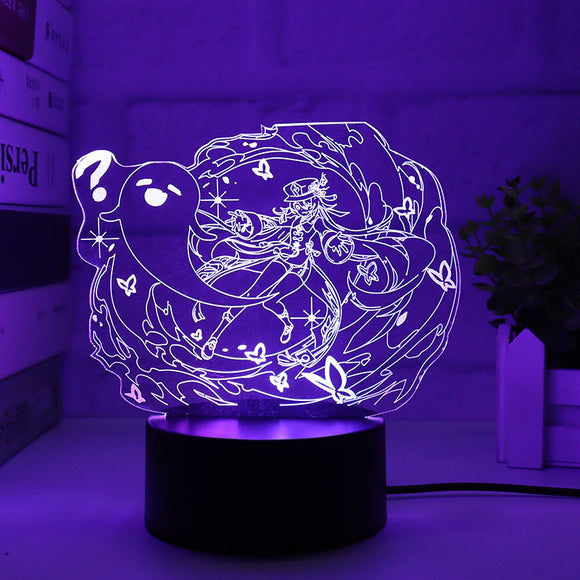 Genshin Impact LED Light: Child Bedroom Decoration Nightlight & Birthday Gift Room Decor Manga 3D Lamp