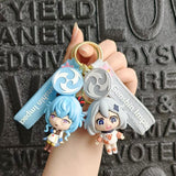 Adorable Silicone Keychain Featuring Genshin Impact Character with Divine Eye - Perfect for Gifts or Phone Accessories