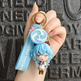 Adorable Silicone Keychain Featuring Genshin Impact Character with Divine Eye - Perfect for Gifts or Phone Accessories