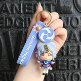 Adorable Silicone Keychain Featuring Genshin Impact Character with Divine Eye - Perfect for Gifts or Phone Accessories