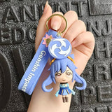 Adorable Silicone Keychain Featuring Genshin Impact Character with Divine Eye - Perfect for Gifts or Phone Accessories