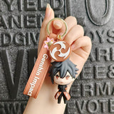 Adorable Silicone Keychain Featuring Genshin Impact Character with Divine Eye - Perfect for Gifts or Phone Accessories