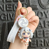 Adorable Silicone Keychain Featuring Genshin Impact Character with Divine Eye - Perfect for Gifts or Phone Accessories